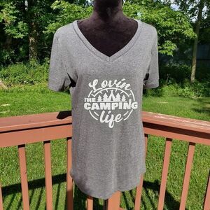 Custom Shirt Handmade Ladies Short Sleeve "Loving the Camping Life " Tshirt